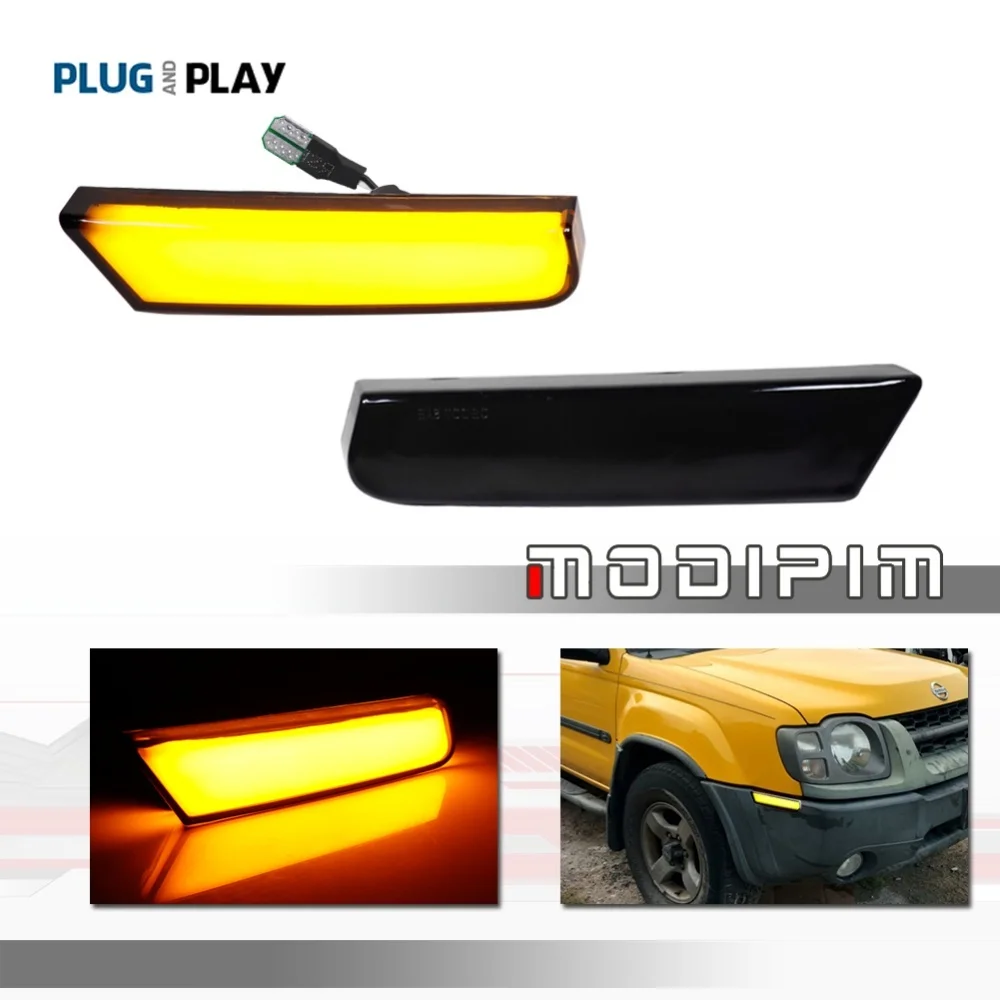 Amber LED Car Front Bumper Side Marker Turn Signal Lights For Nissan Xterra 2002 2003 2004 Fender Flare Light Parking Light 12V