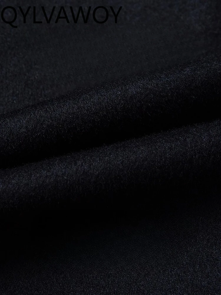 QYLVAWOY 70% الصوف الشتاء الصوف رجال الأعمال عادية الوقوف طوق ملابس خارجية منتصف العمر أبي الزي الصوف معطف قصير LJ2598