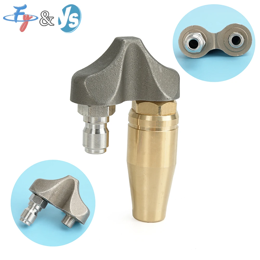 1/4" 3/8" Sewer Jetter Nozzle, 3000PSI Reverse Turbo Drain Cleaning Nozzle for Pressure Washer