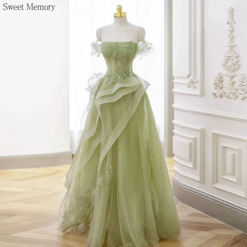 

N1186 сексуальное женское вечернее платье зеленое выпускное платье Sweet Memory без бретелек длиной до пола бальное платье длинное платье для выпускного вечера