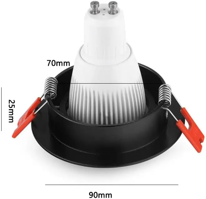 3 بوصة جولة Led راحة الزخارف الإضاءة، عكس الضوء الأضواء النازل حامل، لمصابيح MR16/GU10، التحديثية مقلة العين الخفيفة #4