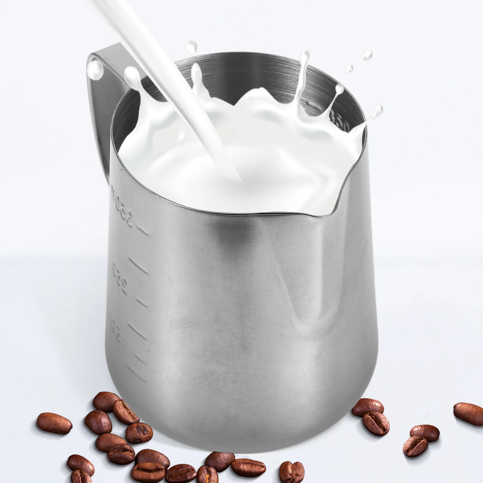 

1Set Stainless Steel Milk Frothing Jug Easy Pour Spout Latte Art Milk Pitcher for Espresso Coffee Stainless Cups
