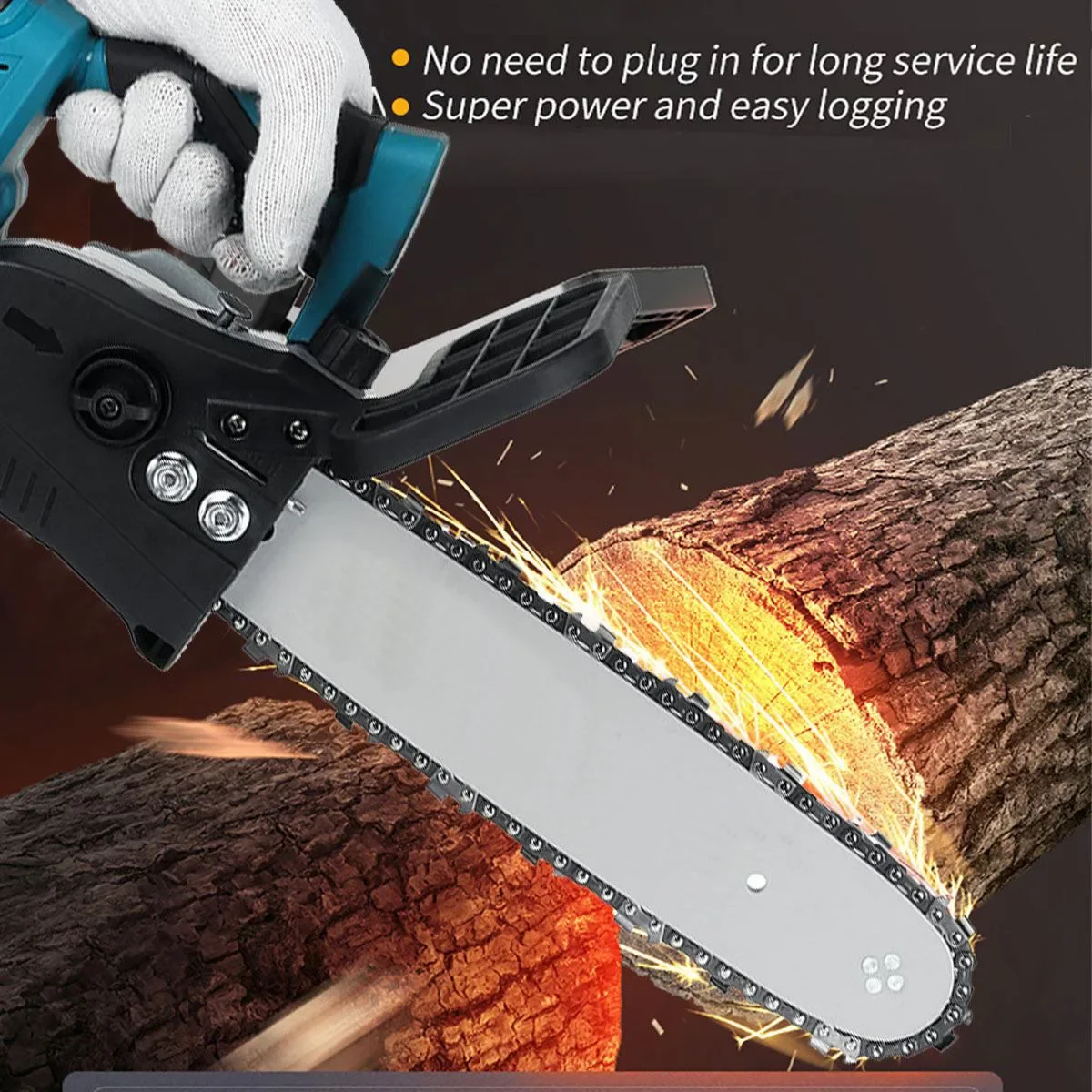 10 Inch Electric Saw Garden Tree Logging Saw Woodworking Reciprocating Saw for Rechargeable Lithium Battery Chainsaw Power Tools