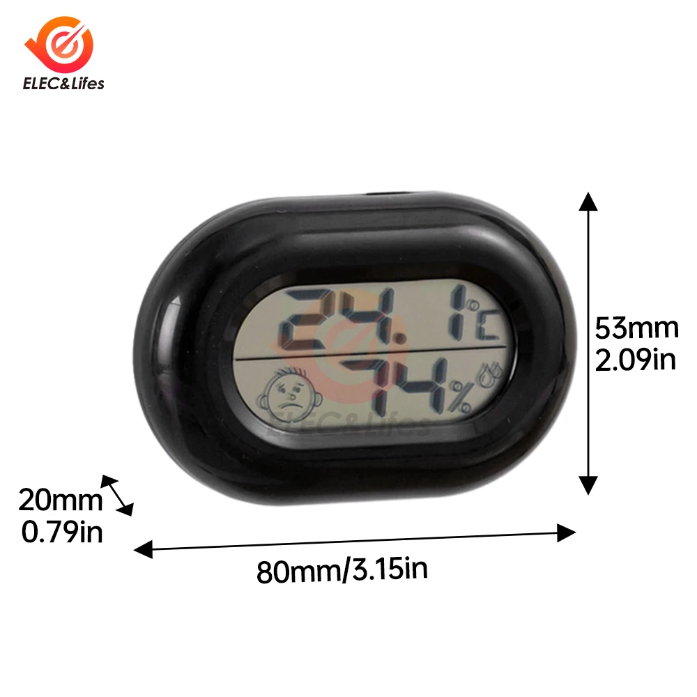 LCD Digital Thermometer Hygrometer Indoor Room Electronic Temperature Humidity Meter Sensor Gauge Weather Station -20~50℃