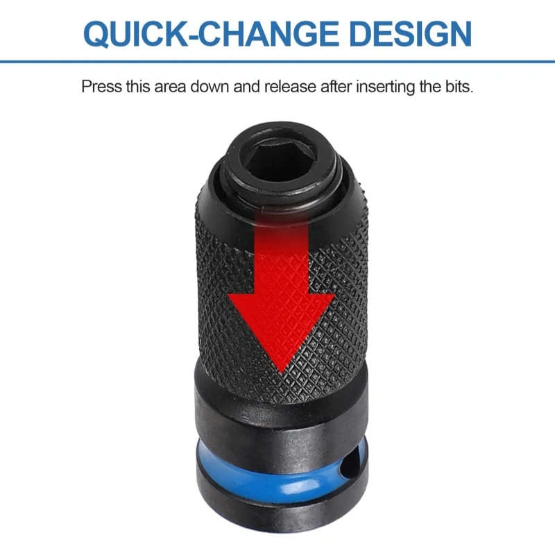 Impact Hex Converter Universal Impact Wrench Adapter 1/4 3/8 1/2 Hex Socket Converter Quick-Release Impact Screwdriver Bit Set