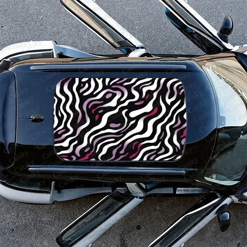 Zebra Camouflage Car Roof Sticker Wrap Racing SUV Accessories Packaging Painted PVC Custom Car Graphic Decal image 4