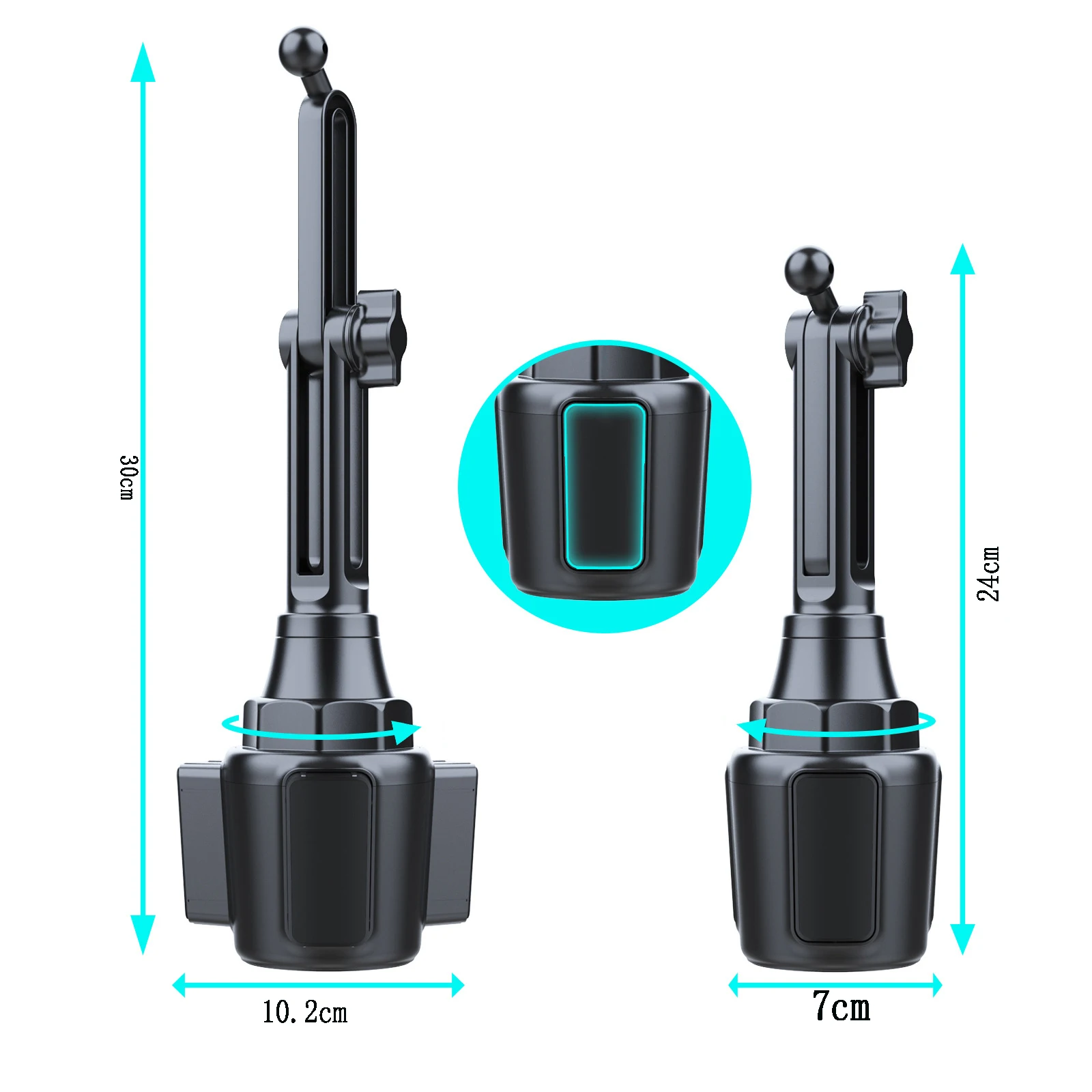 Für 4-13 Zoll große Handys und Tablets, Auto-Getränkehalter-Tablet-Handyhalterung mit robuster Getränkehalter-Basis, verstellbare Halterung für Auto/LKW – Detail 4