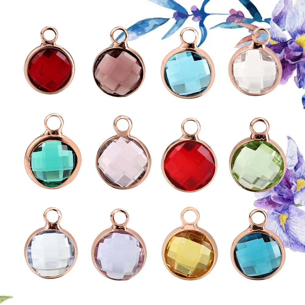 

12 Pcs Crystal Pendant Accessories Alloy Necklace Rhinestones Jewelry Making Charms Diy Projects Bracelet Earrings