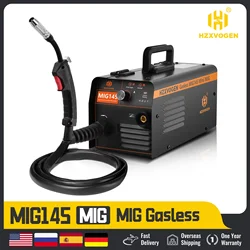 HZXVOGEN MIG145 No Gas Semi-automatic MIG Welding Machine For Gasless Iron Soldering Portable Inverter Welder Flux Cored Wire
