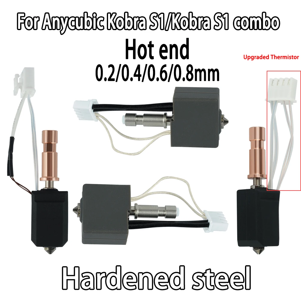 

Для Anycubic Kobra S1 Hotend 200k обновленная керамическая нагревательная насадка Kobra S1 Combo Hotend 24 В 48 Вт быстрый нагрев Kobra S1 аксессуар