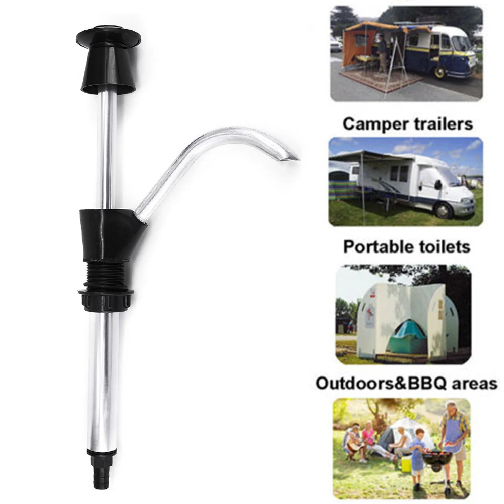 1PC 32mm Black Alloy Caravan Sink Hand Pump Tap - Durable Faucet for Camping Trailers & Motorhomes (Corrosion-Resistant)