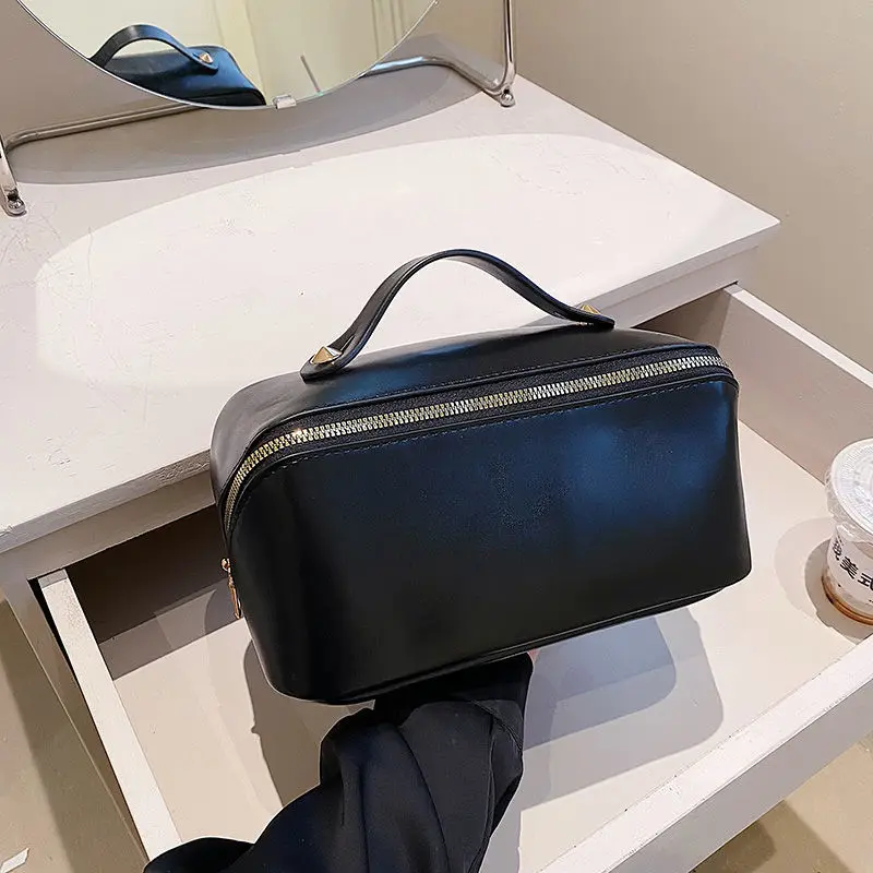 

Large-Capacity Travel Cosmetic Bag Portable Leather Makeup Pouch Women Waterproof Bathroom Wash Bags Multifunction Toiletry E934