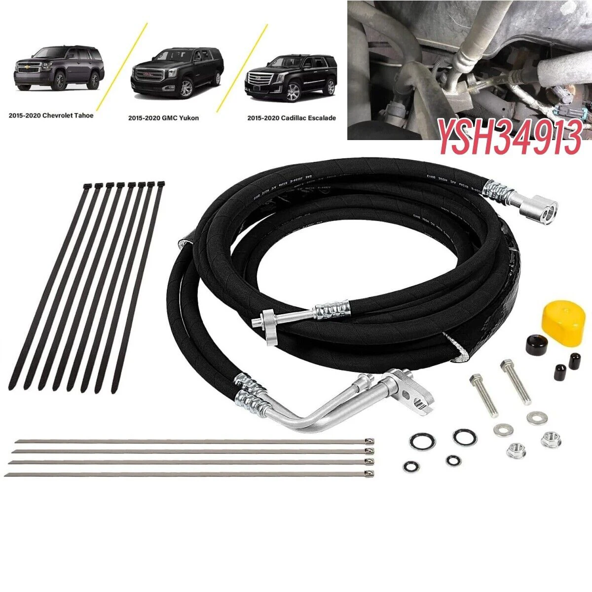 TM Rear AC Line Set Replacement Lines for 2015-2020 Tahoe, Yukon, Escalade Rear Auxiliary AC Hose Kit