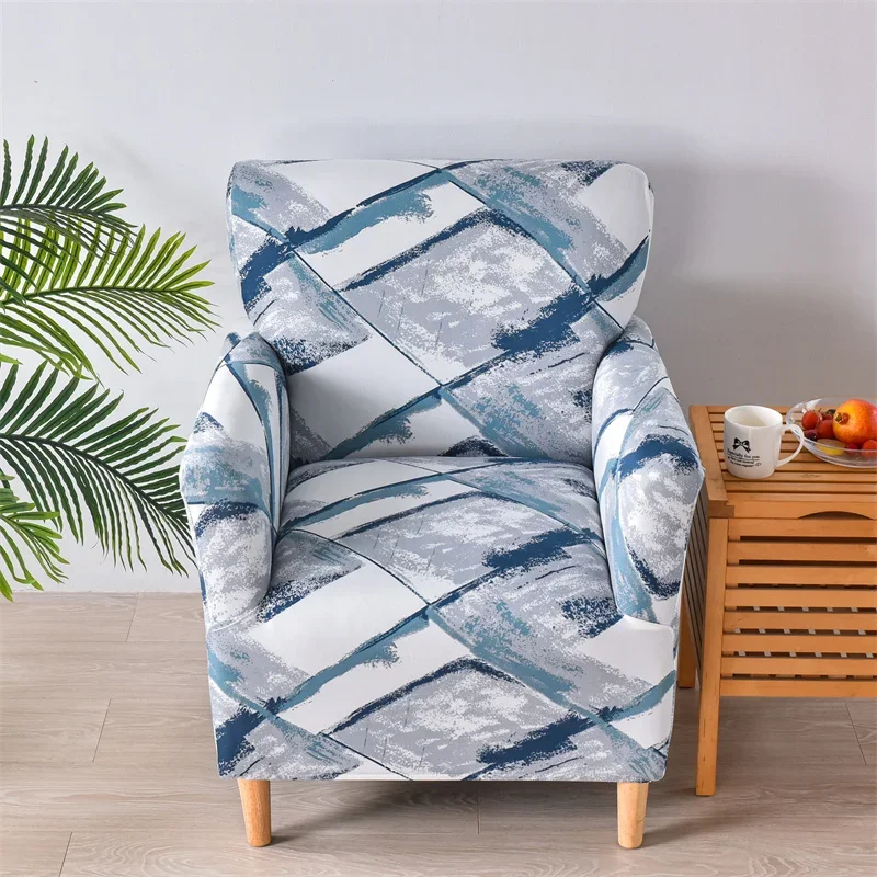 Printed Pattern Tub Armchair Cover Elastic Single Club Chair Covers Anti-dirty Sofa Slipcover Furniture Cover for Bar Counter