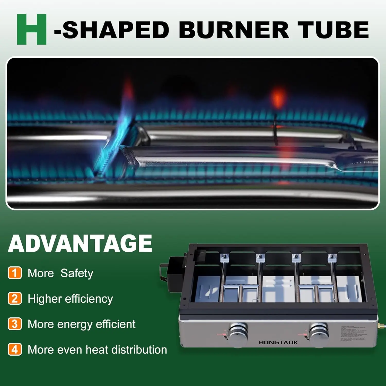 شواية غاز البروبان المحمولة مقاس 23 بوصة مع مقلاة خبز وغطاء مطلية بالسيراميك غير لاصق، سطح طاولة خارجي 2 شعلة بروبان