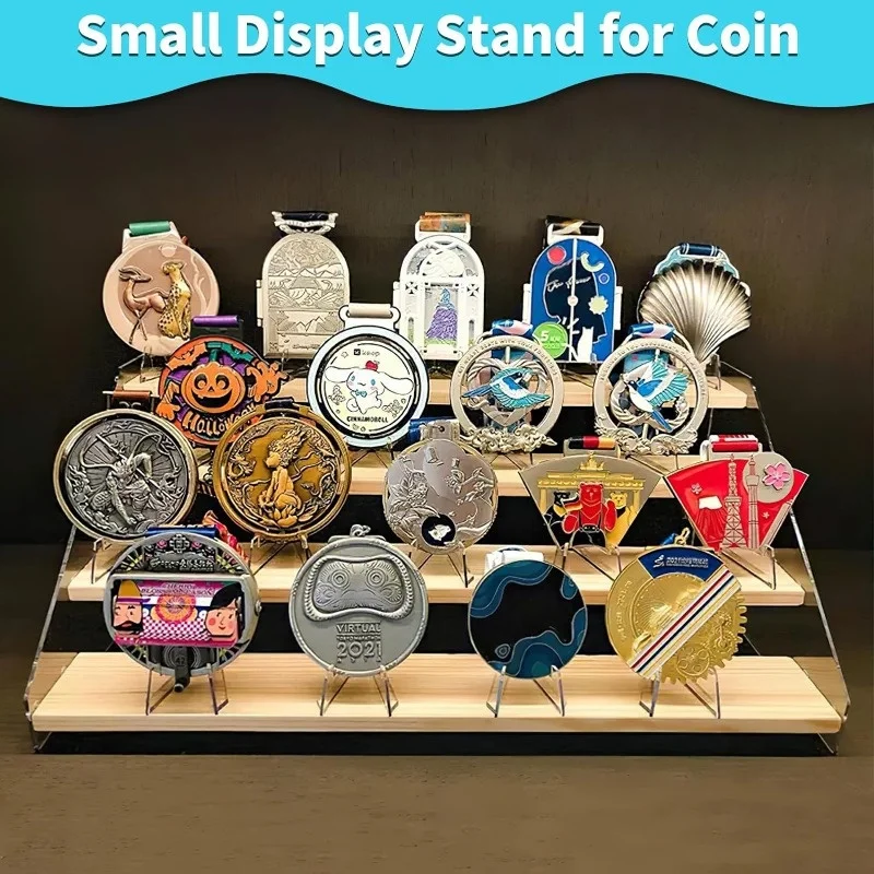 10Pcs Acrylic Coin Display Stand Holders Clear Small Easel Rack Trading Card Toploaders Holder Clear Support For Kpop Idol Card