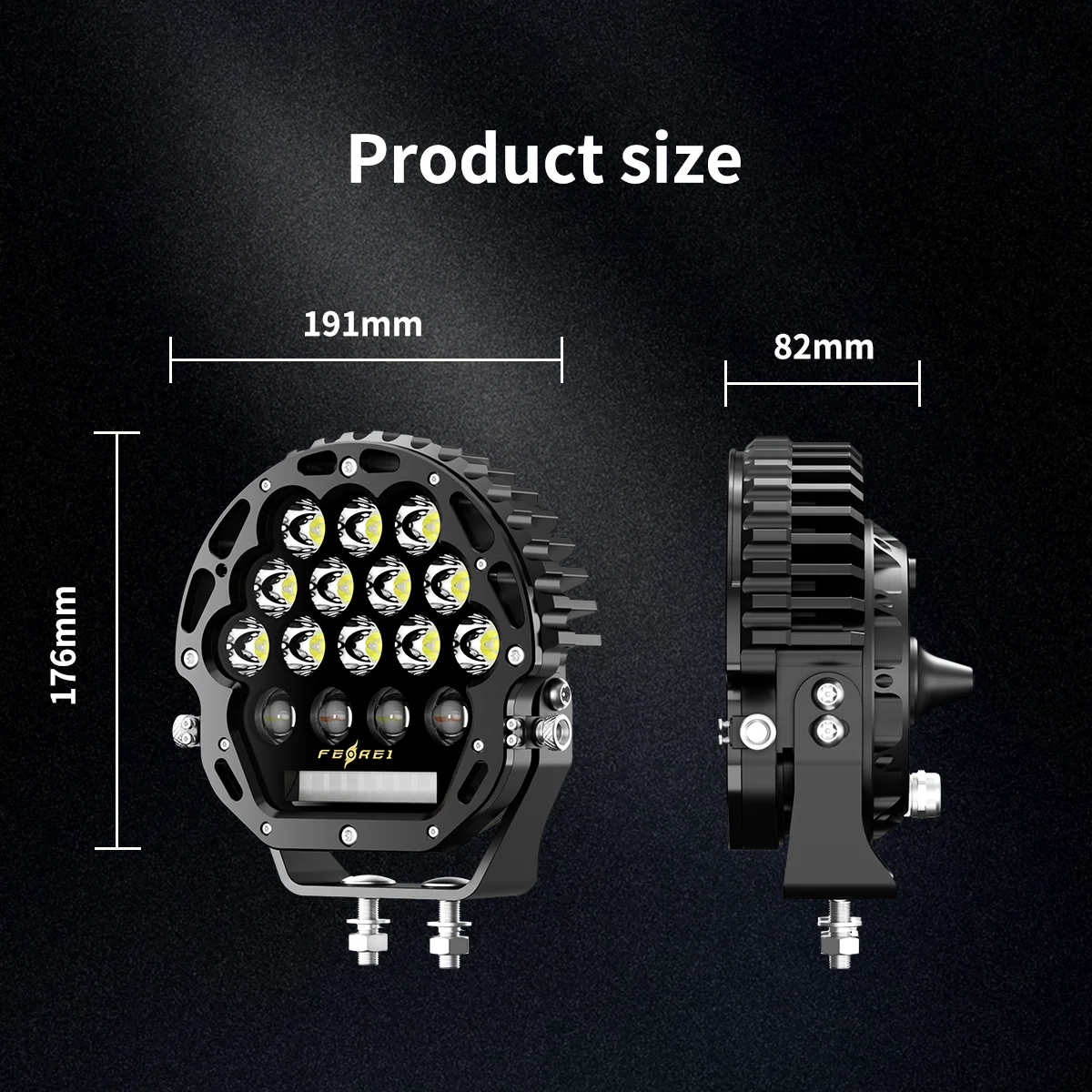 New Super Bright LED Driving Light Dual Color Temperature IPX8 Waterproof Wireless Remote Switch 56000 Lumens Universal