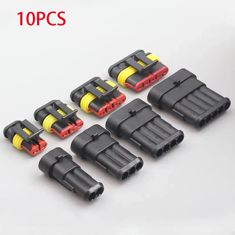 

10PCS1/2/3/4/5/6 Way PBT Flame Retardant Material AMPSeal Waterproof Electrical Wire Connector Plug for Car Waterproof Connector