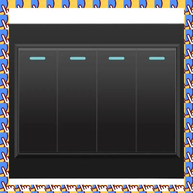 

A79I Настенные электрические выключатели, 2-позиционный выключатель света, 1 группа, 118 мм x 72 мм, панель из закаленного стекла, механический кнопочный переключатель, черный, 1Gang 2Wa