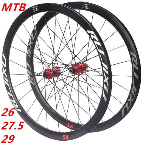 MTB RUJIXU26 27.5/29 인치 밀폐형 베어링 디스크 브레이크 휠셋 더블 림 24H 산악 자전거 휠 알루미늄 합금 림 부스트