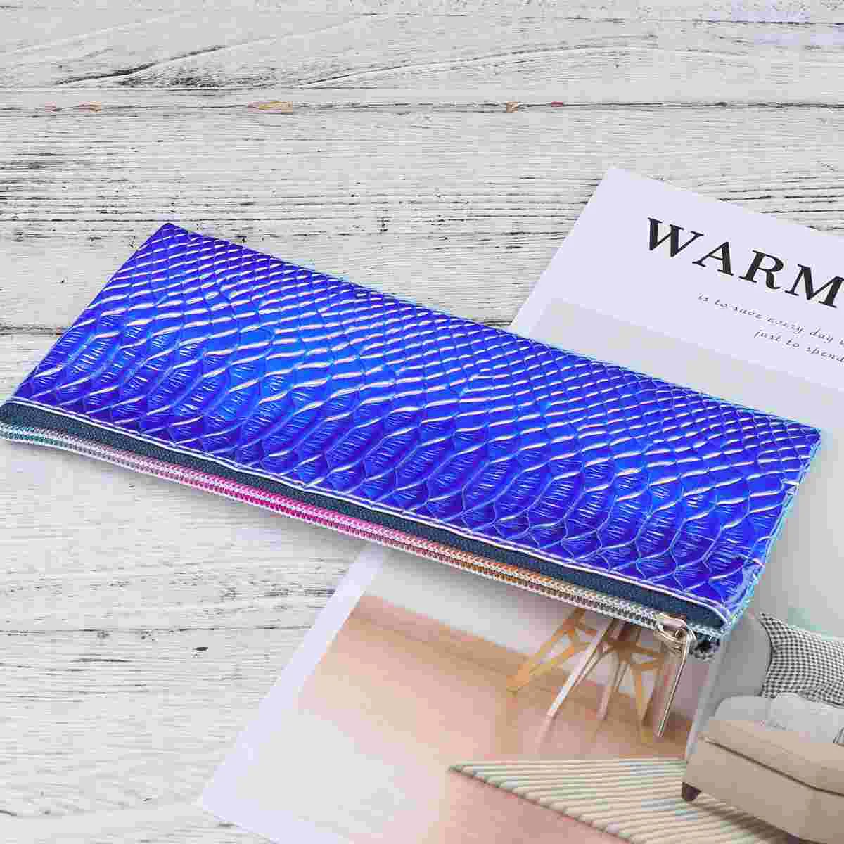 

Fish Scale Texture Makeup Bags Portable Shiny Reflective Sequin Storage Bag Multifunctional Pouch Case Toiletry Bag Tra