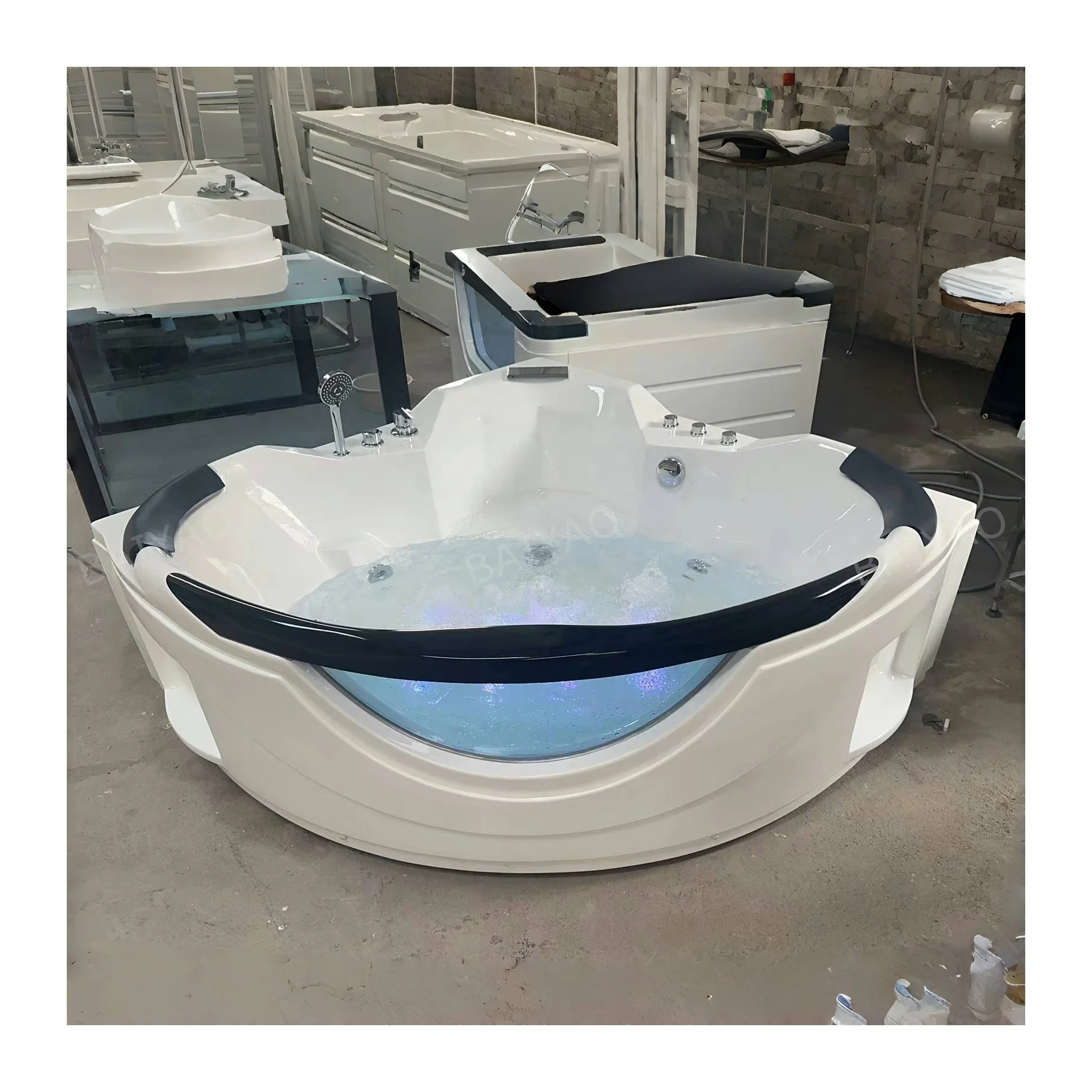 

Энергоэффективная массажная ванна Yacuzzi Воздушная массажная ванна Whirlpool Yacuzzi Indoor Bahtub Glass View 2-х человек