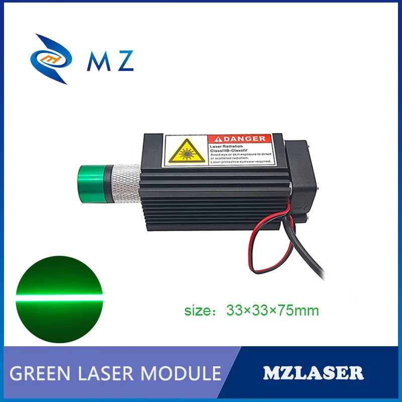 Imagem -02 - Lente Ajustável Focando Power com Suporte e Adaptador de Alimentação Linha Verde 45 Graus Laser Diode Module 33x33x75 mm 520nm 1.6w