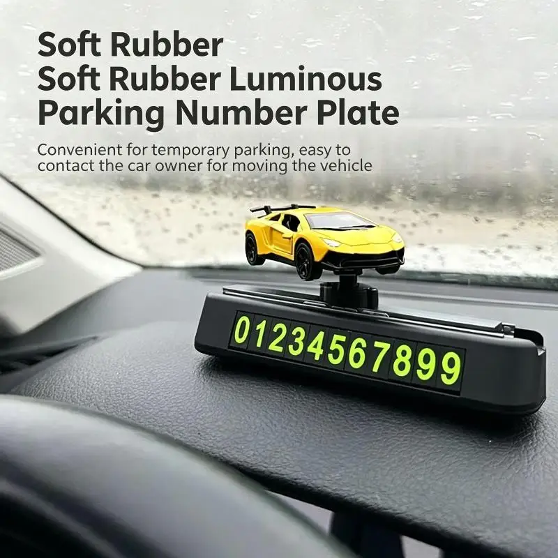

Temporary Parking Number Plate Car Dashboard Decor 6 Digit Drift Model Convenient Replaceable for High Traffic Zones