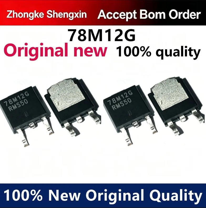 （5pcs-10pcs）Brand new original MC78M12CDTRKG silk screen 78M12G patch TO252 linear regulator chip