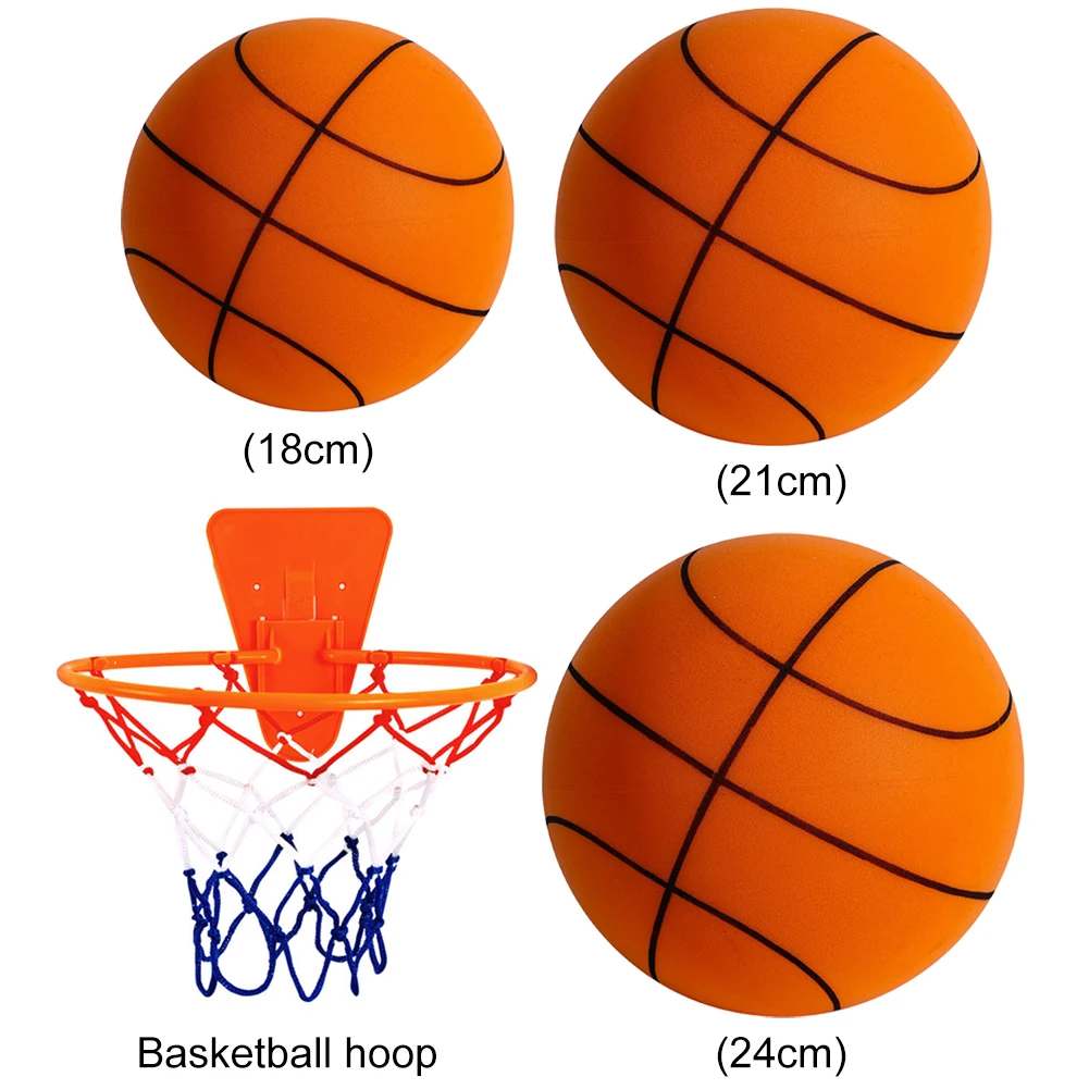 18/21/24 Solid Silent Basketball Kid Indoor Silent Sponge Elastic Little Leather Ball Lightweight 3/5/7 Inch Children Sports Toy