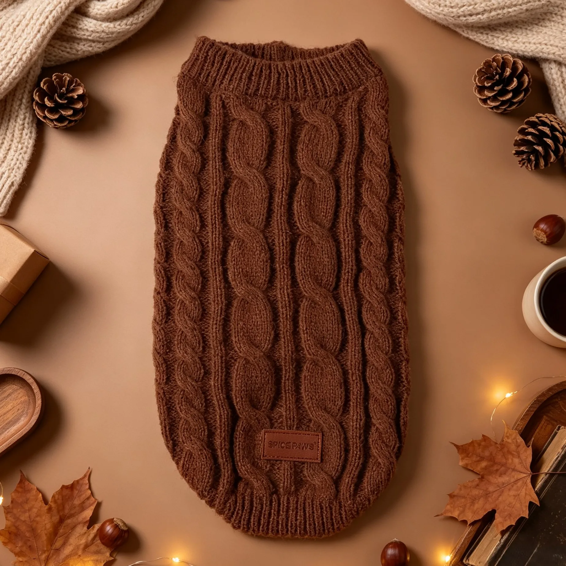 Hundepullover, gestrickte Weste für Haustiere, geflochtene Hundekleidung im Stil von „Fried Dough Twists“, warmer Mantel für Haustiere für Herbst und Winter, Kleidung für kleine Hunde. – Detail 27