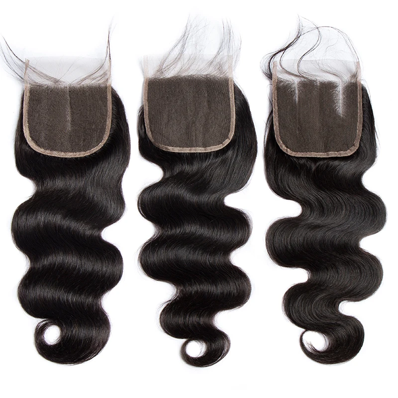 4X4 Water Wave Sluiting 12A Menselijk Haar Braziliaanse Vetersluiting Diepe Krullend Straight Body Wave Vetersluiting Remy menselijk Haar Sluiting