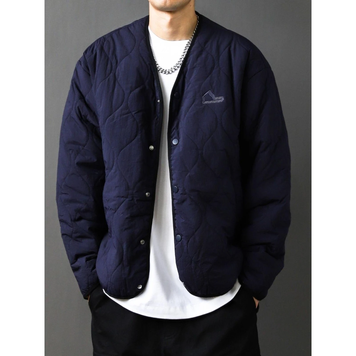 

Retro Japanese Sle Diamond Pattern Large Size V-Ne Cotton Jaet Lightweight Loose Men's Autumn Winter Versatile Outerwear