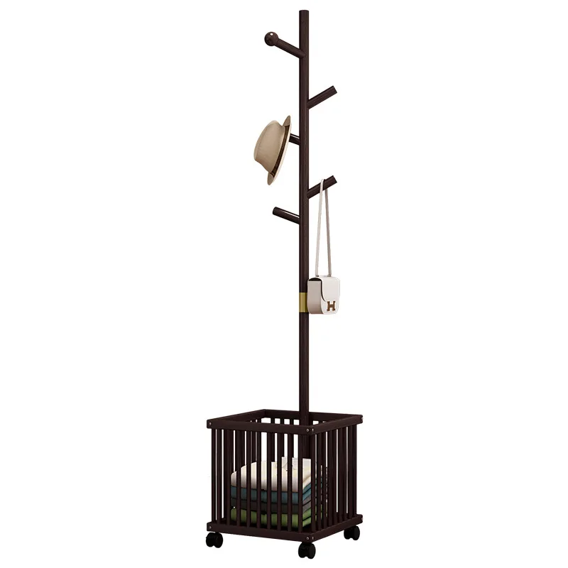 

Coat rack Home hanger Floor to ceiling Bedroom Home Modern simple dirty clothes basket Hanging clothes storage rack