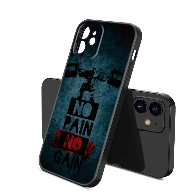 No Pain No Gain Gym Fitness Phone Case For Apple iPhone 12 13 Mini 11 14 Pro XS Max 6S 6 7 8 Plus 5S X XR SE 2020 2022 Cover