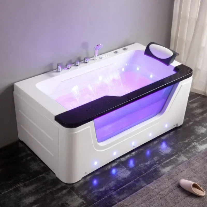 Acrylic Massage Surfing Bathtub Bathroom Home Hotel Project Glass Constant Temperature Suitable for Single and 2 Persons