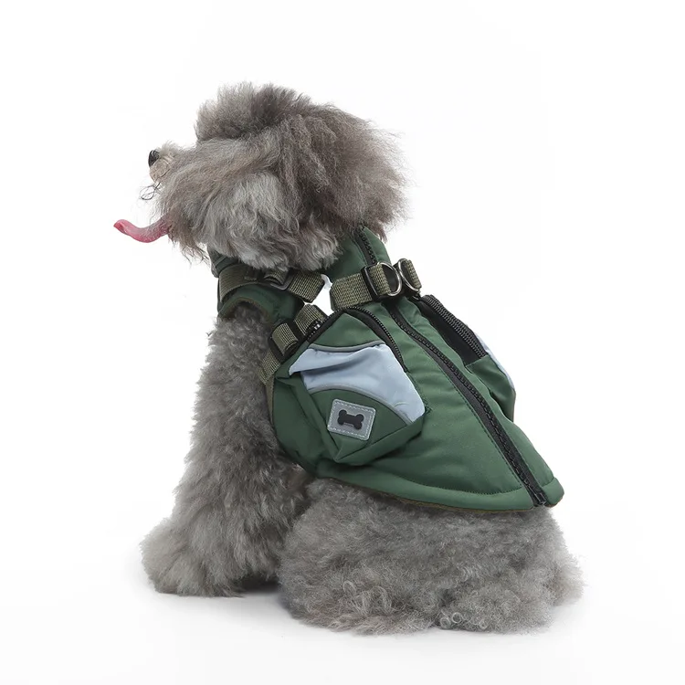 

Pet Dog Supplies Explosions Winter Clothes Cotton-padded Dog Clothes Chest Back Zipper Jacket Pet Clothes Chest Back