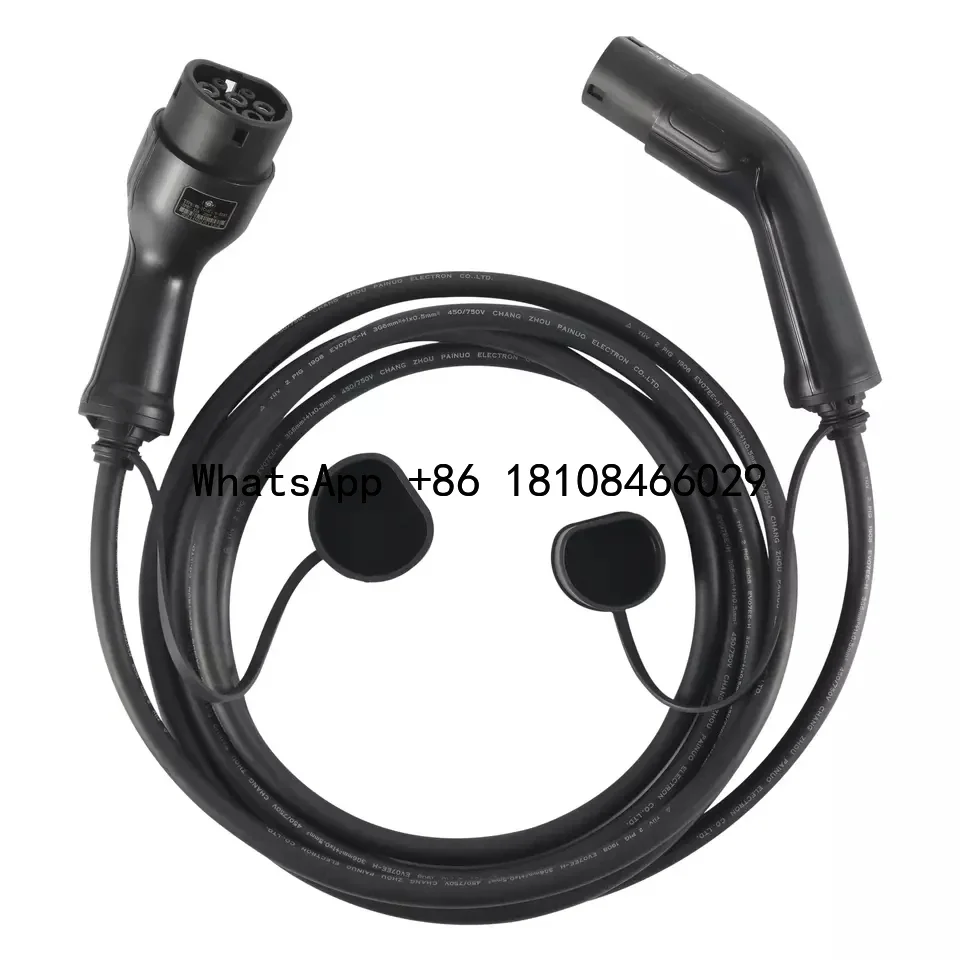 EV charging cable type 2 Mode3 16A/32A 480V ev charger connector evse type 2 to type 2