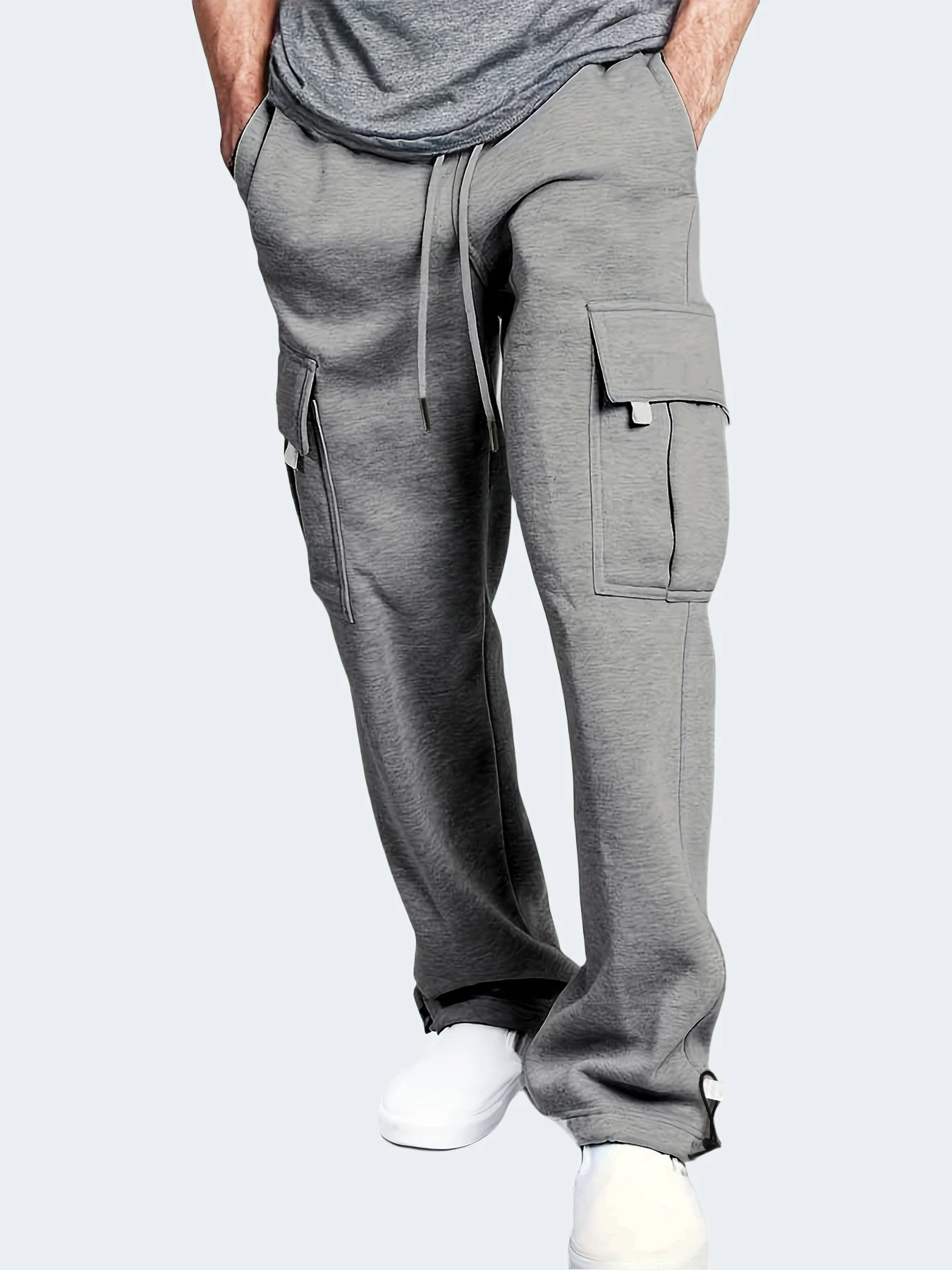 

New autumn and winter trend overalls sport pants with large pockets casual long pants