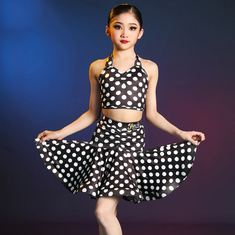 

New Kids Performance Dancing Costumes Girls Latin Dance Clothing Children'S National Standard Ballroom Dance Wear DWY10007