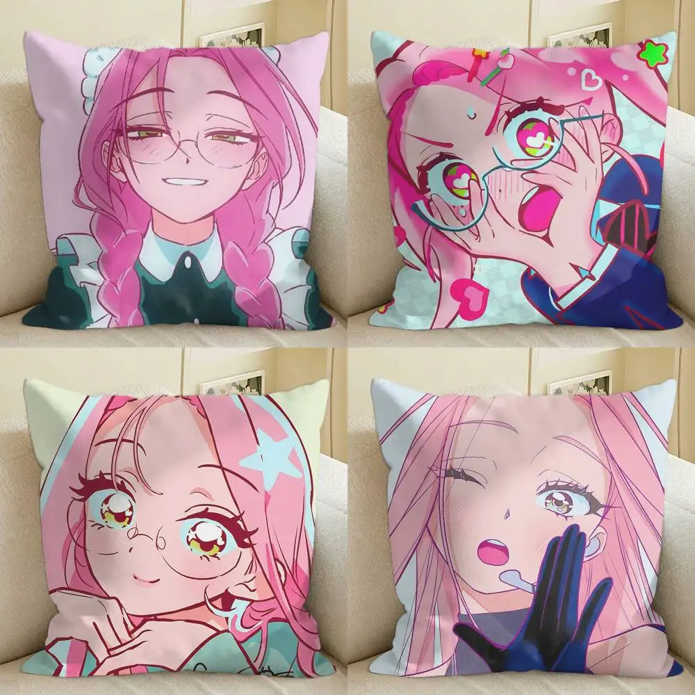

Cartoon Alien Stage M-Mizi Square Sofa Pillow Cover Solid Color Living Room Home Decor Cushion Case