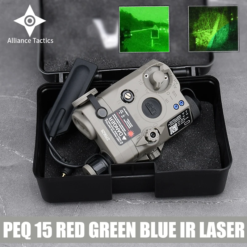 

WADSN Airsoft PEQ-15 PEQ15 Tactical IR Illuminator Red Green Blue Dot Sight Aiming Laser Pointer Rifle Hunting Weapon Light