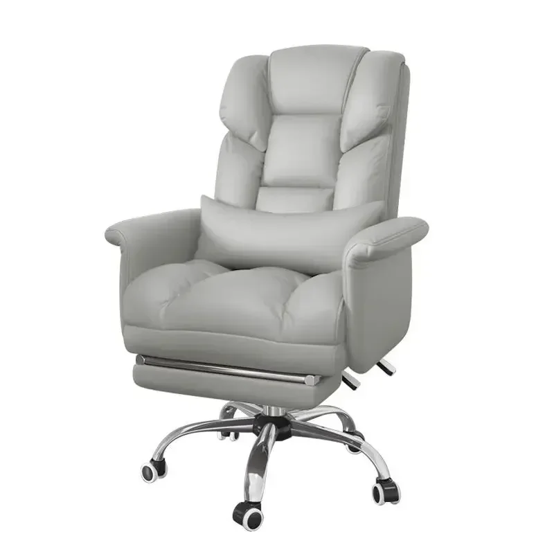 Backrest Leather Seat Boss Business Office Chair Leather Back Comfortable Feeding Lazy Leisure Cadeiras Italian Furniture