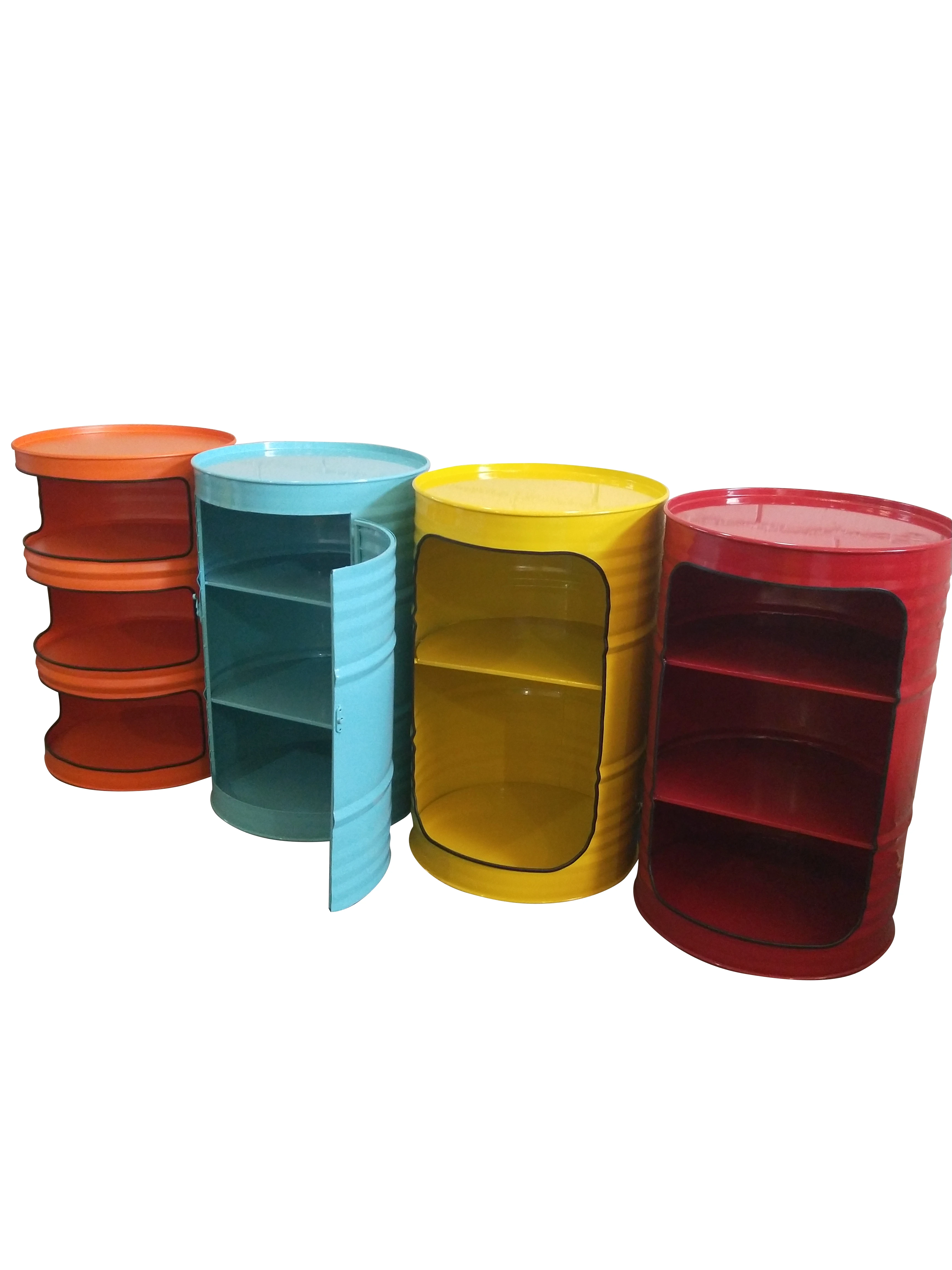 

LOFT industrial wind creative oil drum modified vertical round storage personalized cabinet placed decorative display cabinet