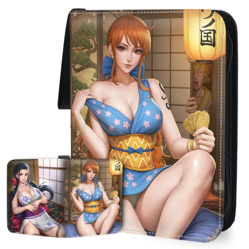 

900pcs Card Album Book Anime One Piece Nami Empress Figure Collection Card Zipper Game Cards Binder Holder Kids Toy Gift