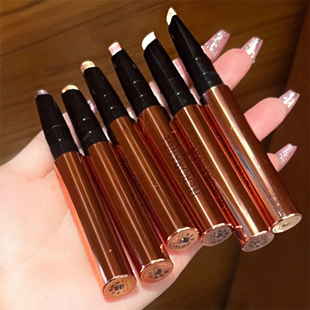 6 colori Lasting Glitter Shimmer Eye Shadow Pen Highlight Waterproof Eyeshadow Sticks Long Lasting Eyes Cosmetics Makeup Tools