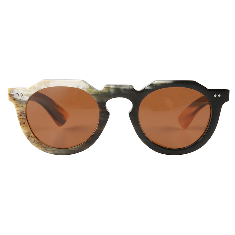 Man's Sunglasses Women Oversize Fashion Classic Glasses Vintage Unique Polygon Handmade Natural Horn Men Sunglass