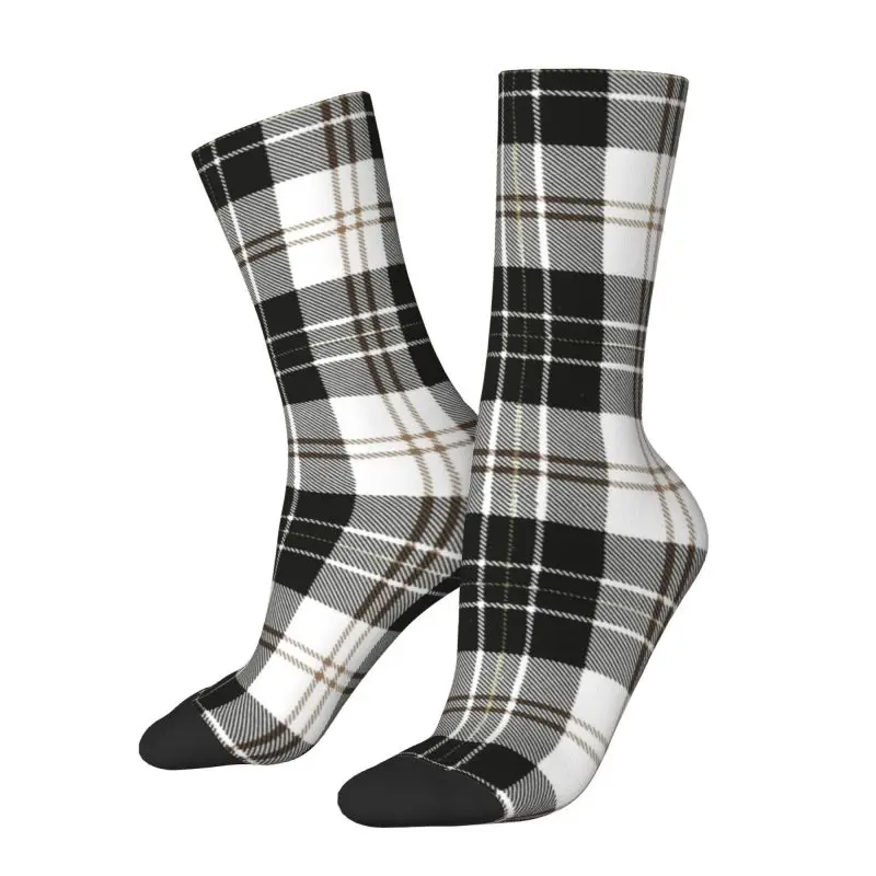 

Kawaii Brown Rustic Plaid Pattern Socks Women Men Warm 3D Print Scotland Plaid Sports Football Socks