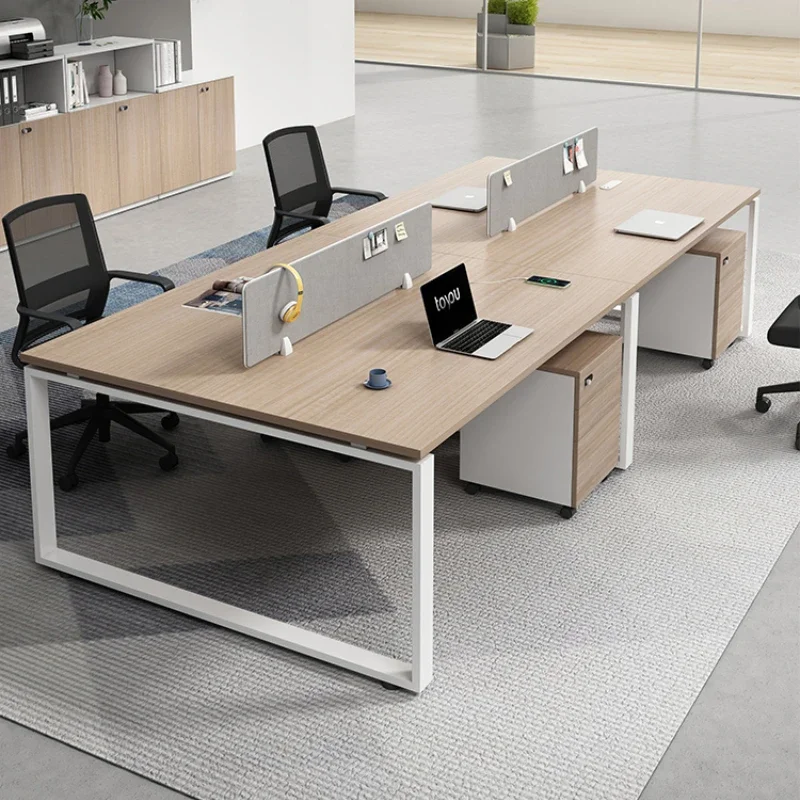 Staff Desk Simple Modern Office Desk and Chair Combination Four 4 Six 6 Employees