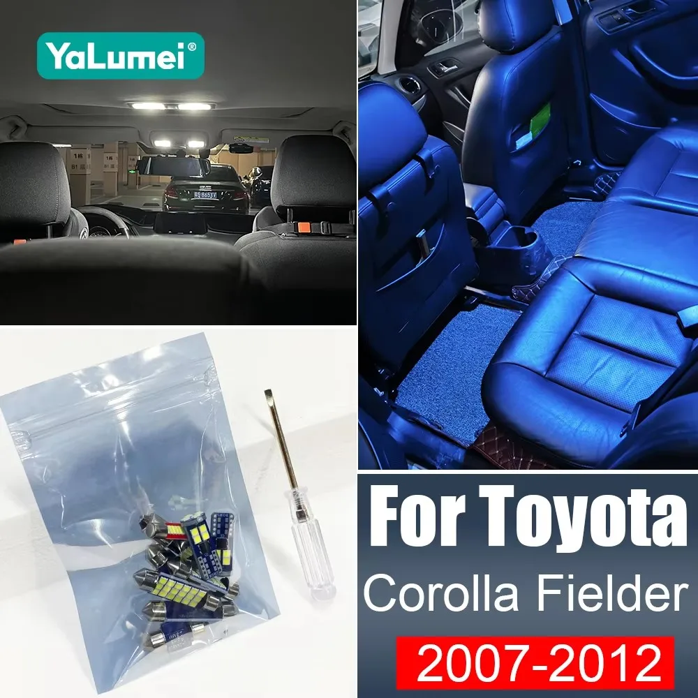 

For Toyota Corolla Fielder 2007 2008 2009 2010 2011 2012 8PCS Car LED Interior Dome Lamps License Plate Trunk Lights Accessories